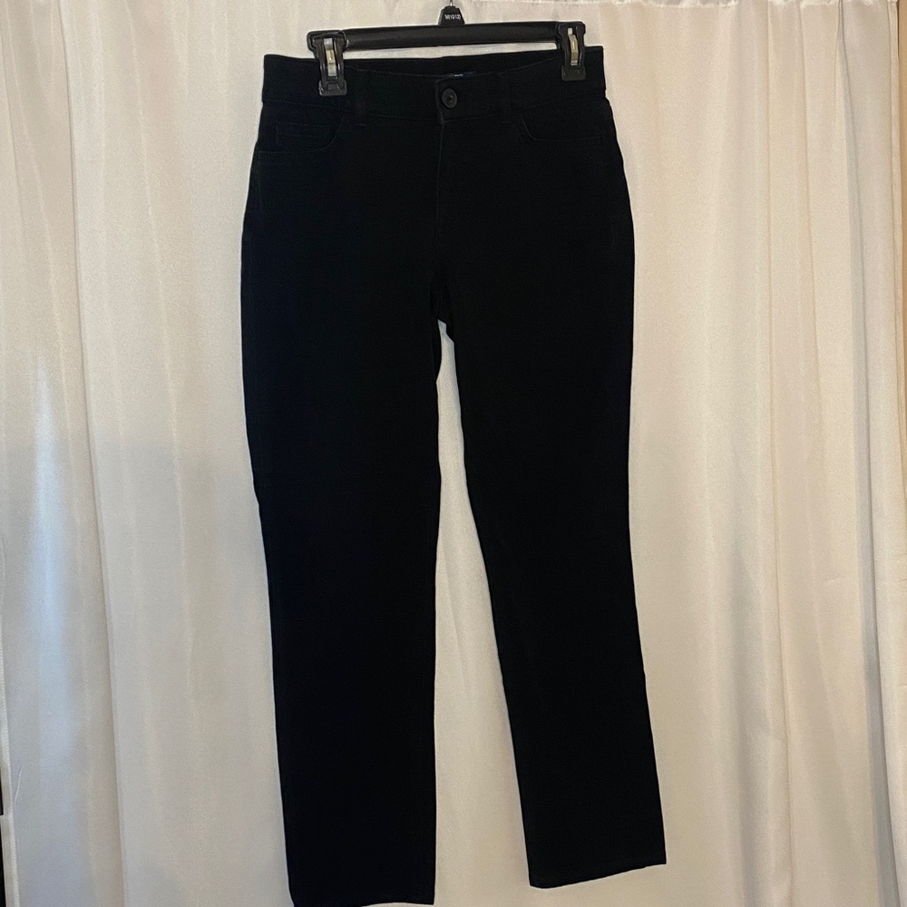 Chaps Black Straight Leg Pants